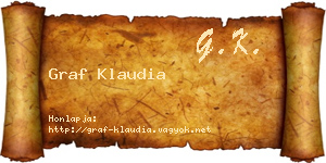 Graf Klaudia névjegykártya